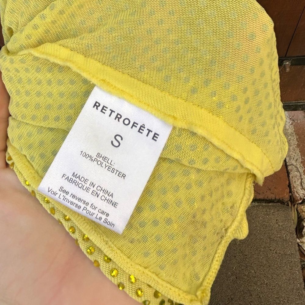 Retrofete Marsann yellow crystal rhinestone dress size small - Picture 7 of 13